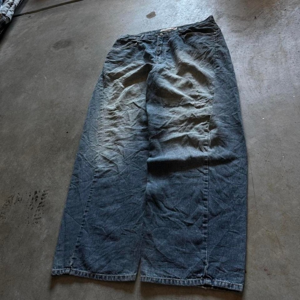 Baggy Alpha 17 Wide Leg Southpole Styl Y2K Vintage Denim Jeans Summer 36x32 - Picture 5 of 7
